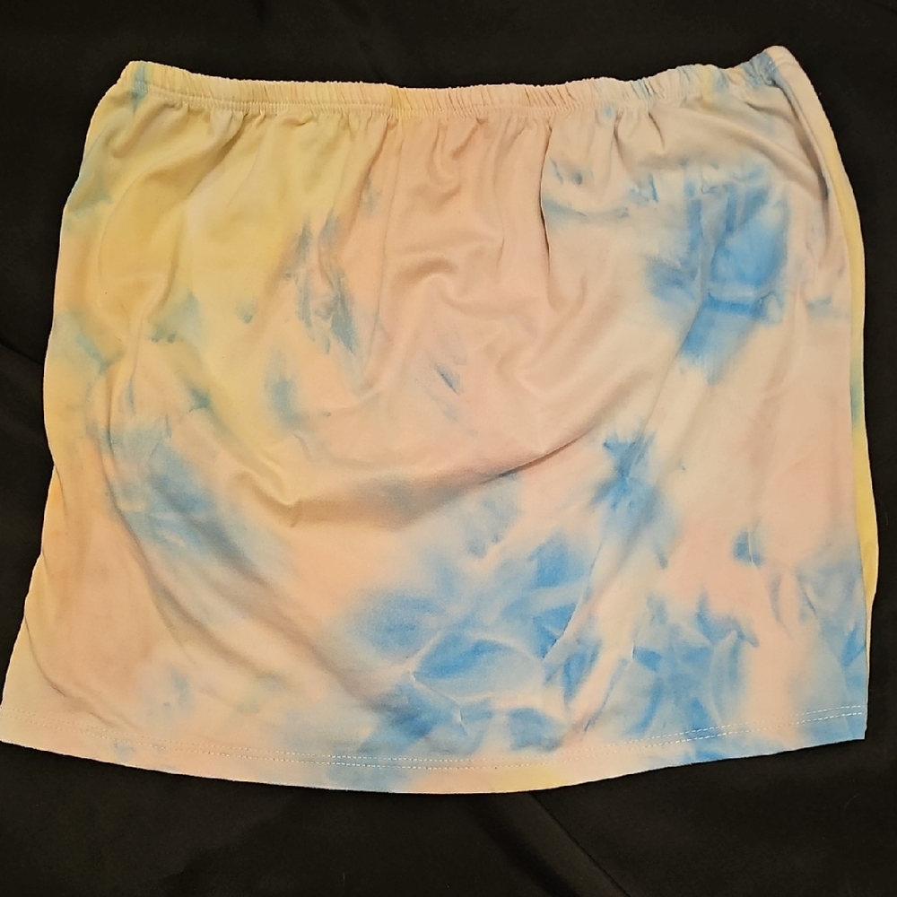 Tie-Dye Skirt in Blue and Yellow